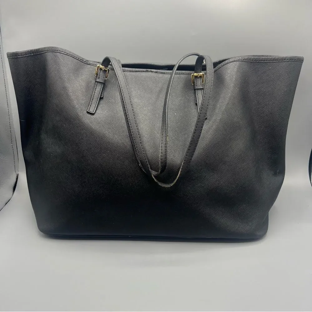 Michael Michael Kors Jet Set Saffiano Leather Large Black Tote - Picture 2 of 7